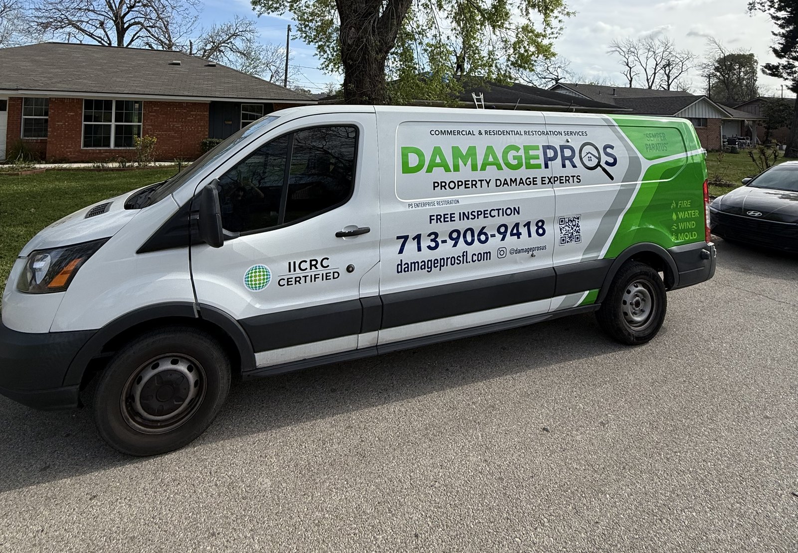 Damage Pros service van fully equipped and ready