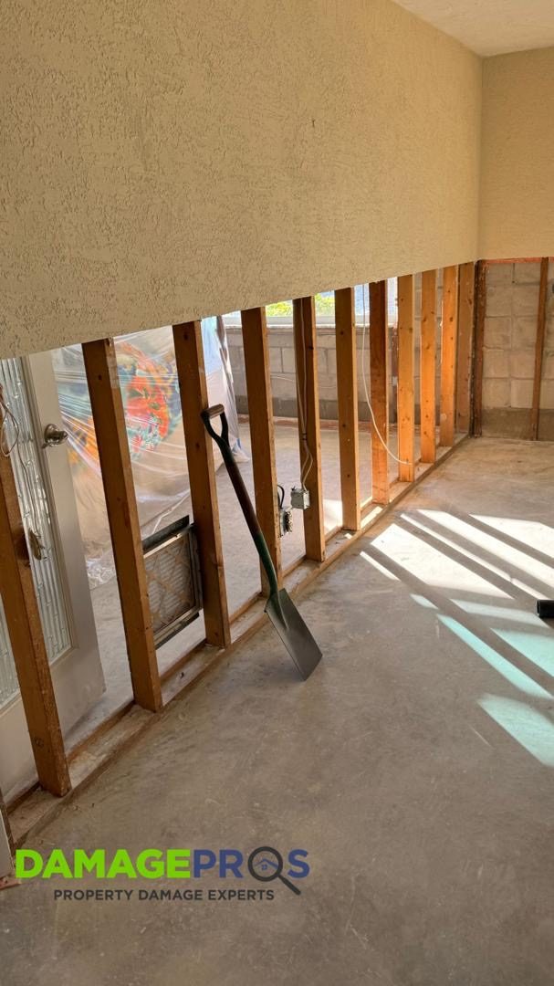 Structural drying down to the studs after water damage